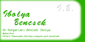 ibolya bencsek business card